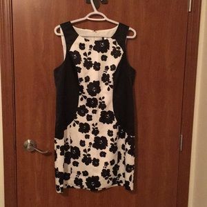 Kensie Black and White Floral Dress